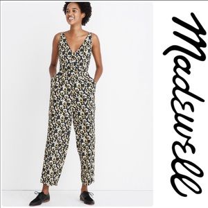 Madewell V-Neck Sleeveless Jumpsuit Viola Floral